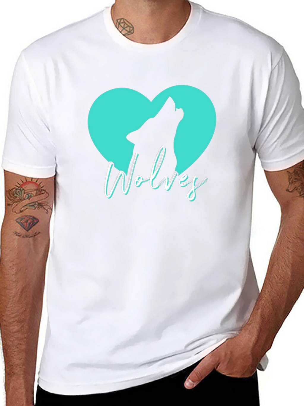 Wolves Heart T-Shirt - Black