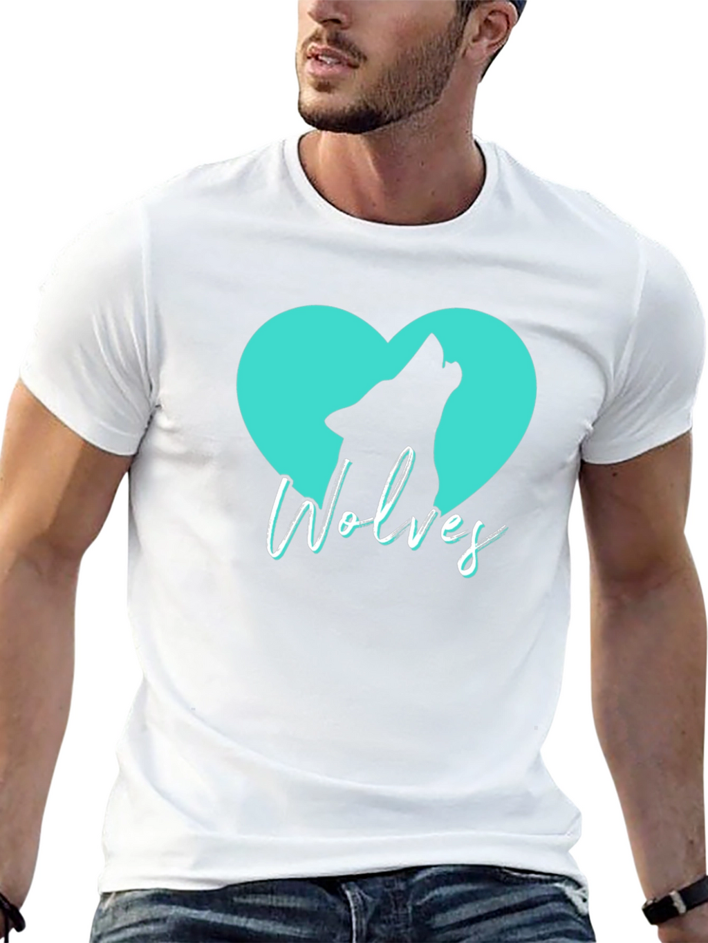 Wolves Heart T-Shirt - Black