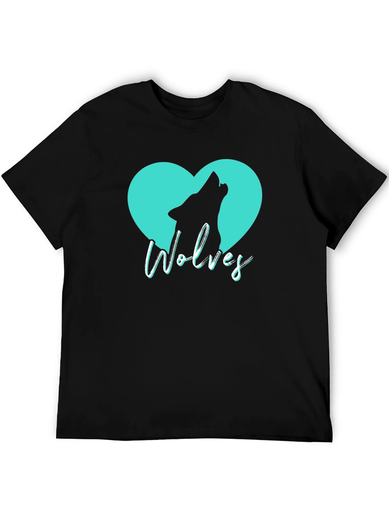 Wolves Heart T-Shirt - Black