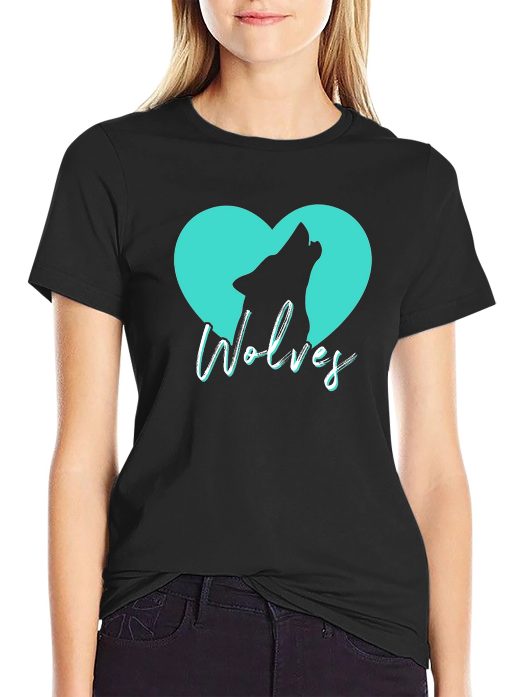 Wolves Heart T-Shirt - Black