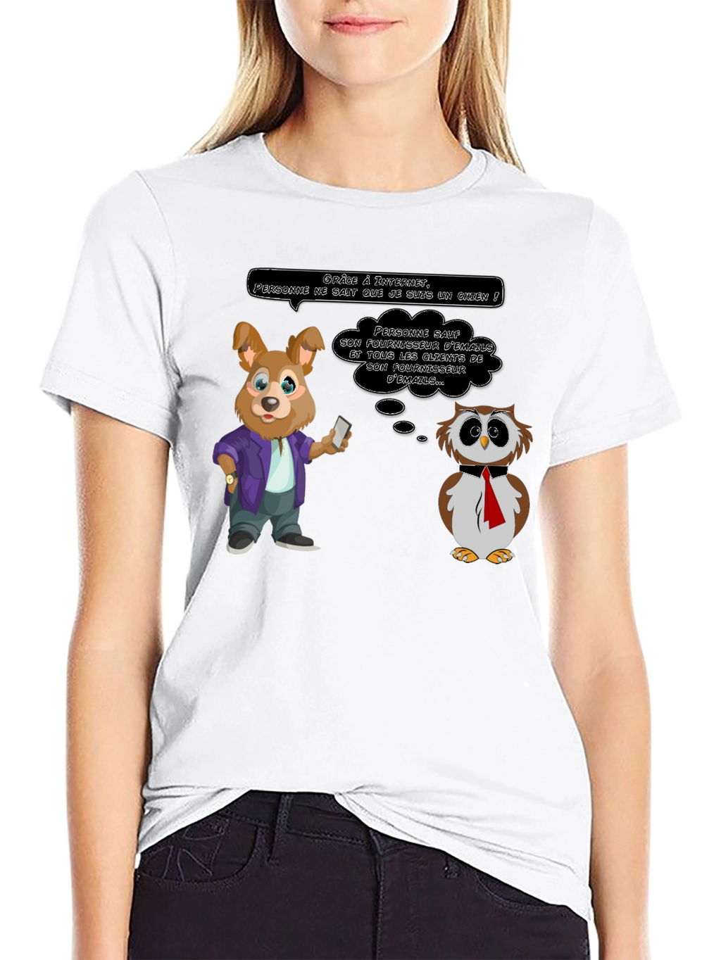 Humorous Cartoon Graphic T-Shirt
