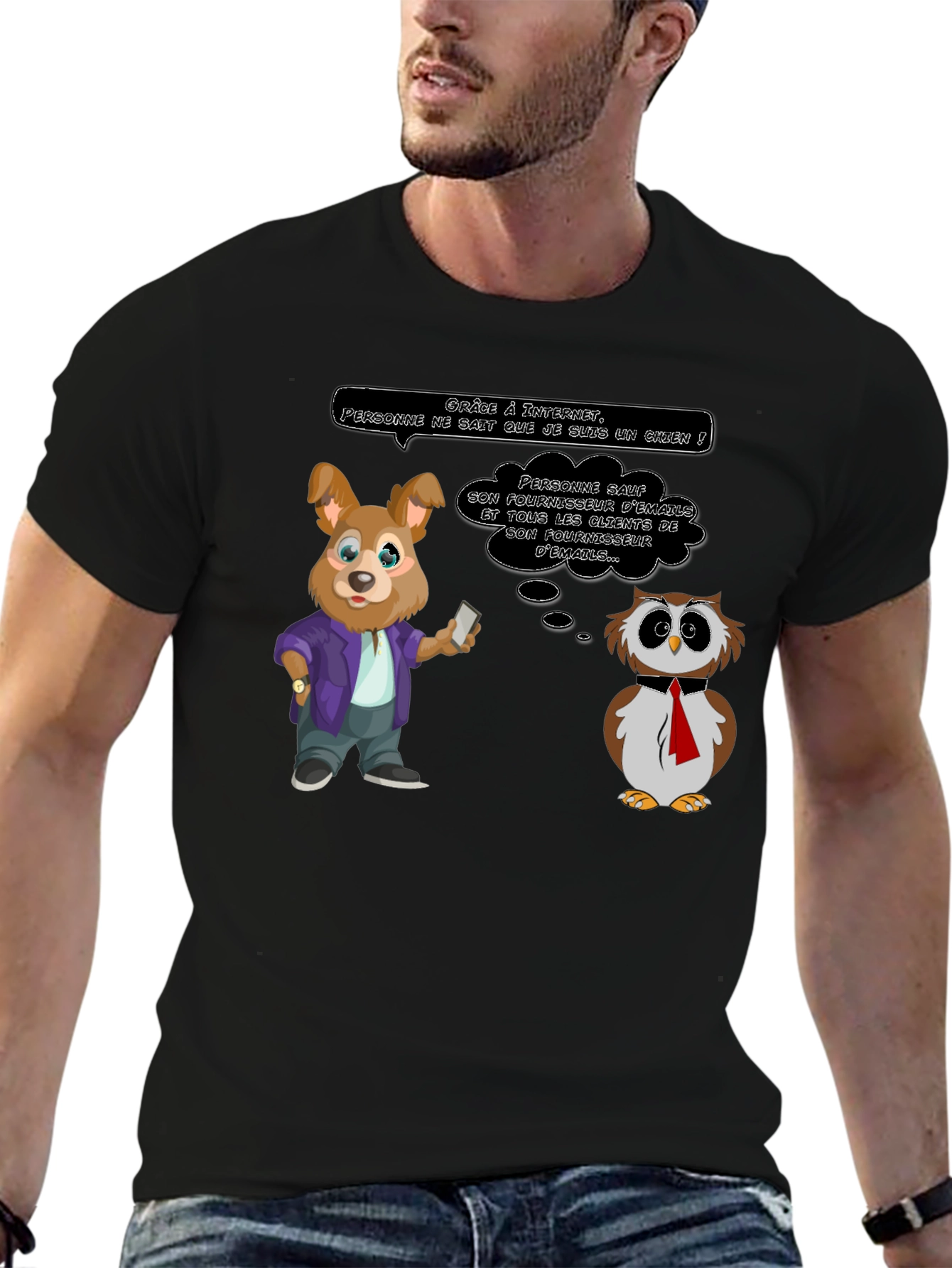 Humorous Cartoon Graphic T-Shirt