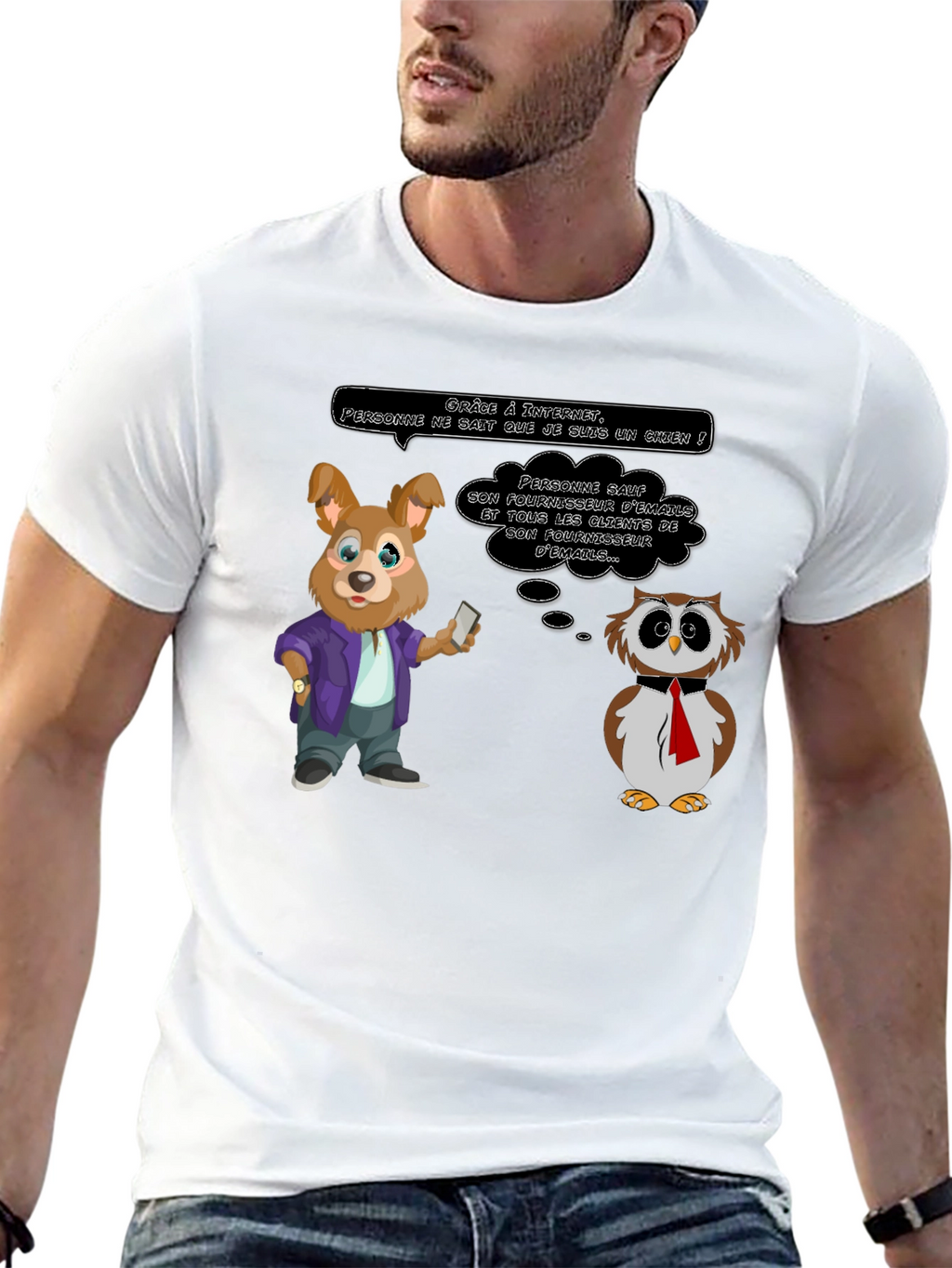 Humorous Cartoon Graphic T-Shirt