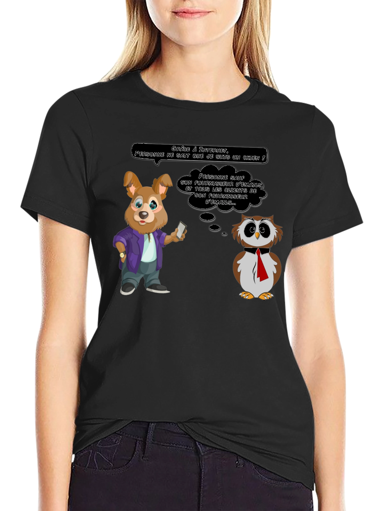 Humorous Cartoon Graphic T-Shirt