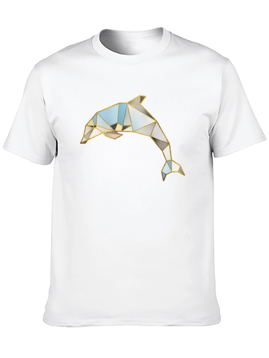 Geometric Dolphin Graphic Black T-Shirt