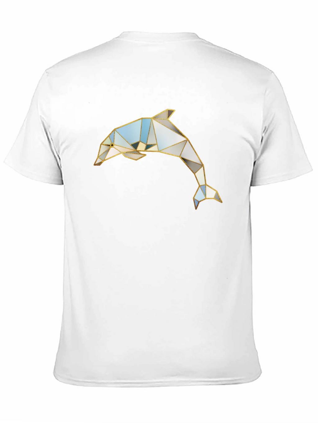Geometric Dolphin Graphic Black T-Shirt