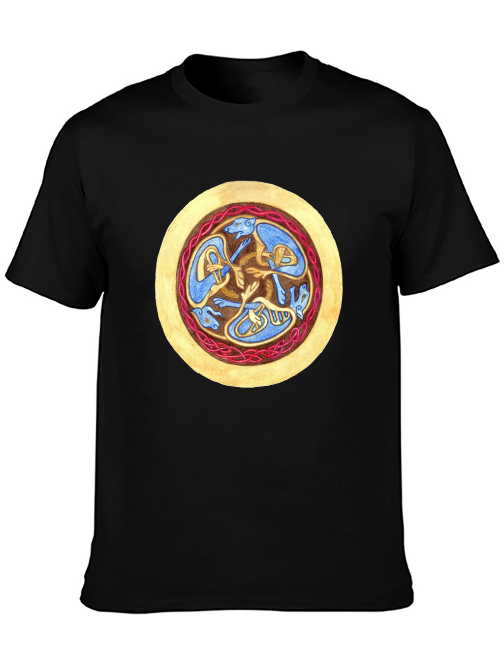 Celtic Hound Circle Black T-Shirt