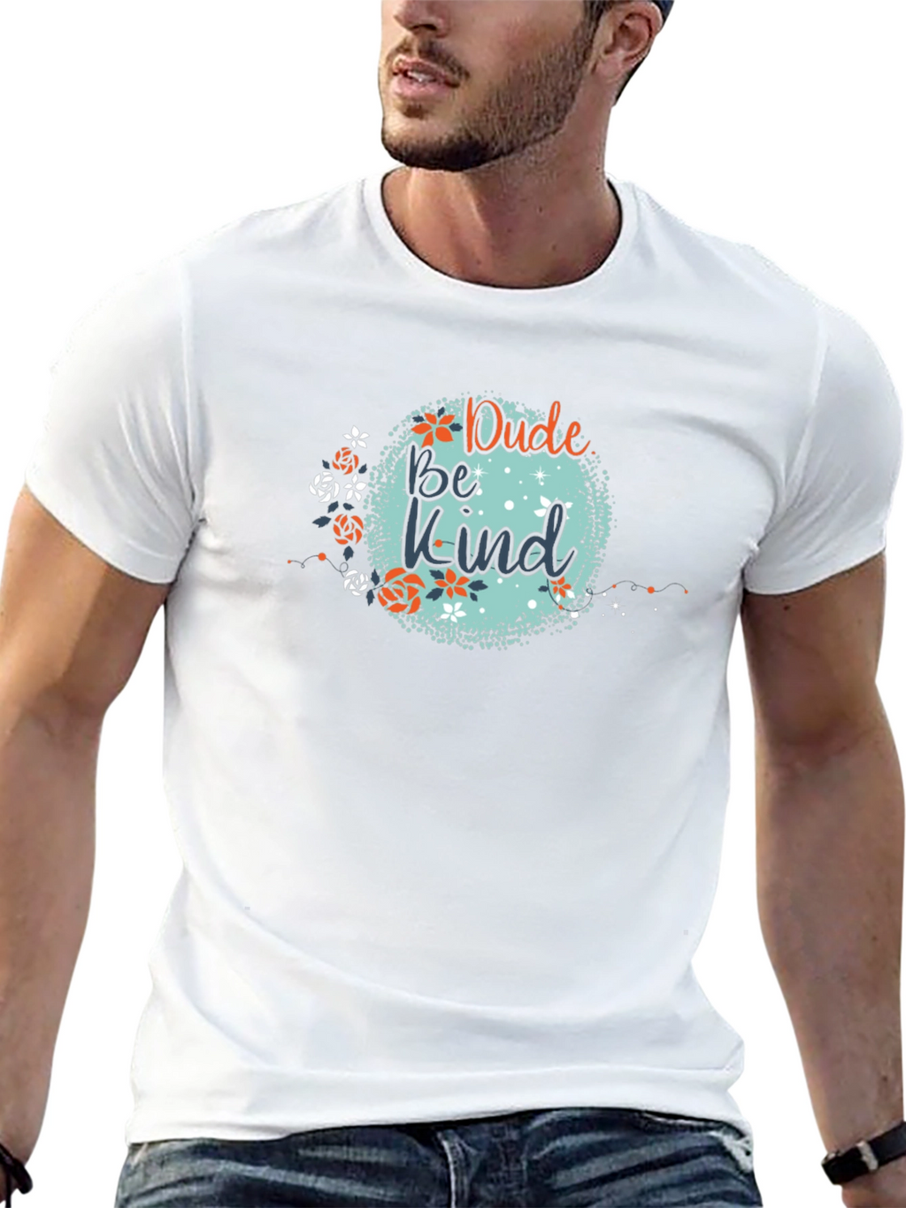 Dude Be Kind Graphic Tee - Black Cotton T-Shirt