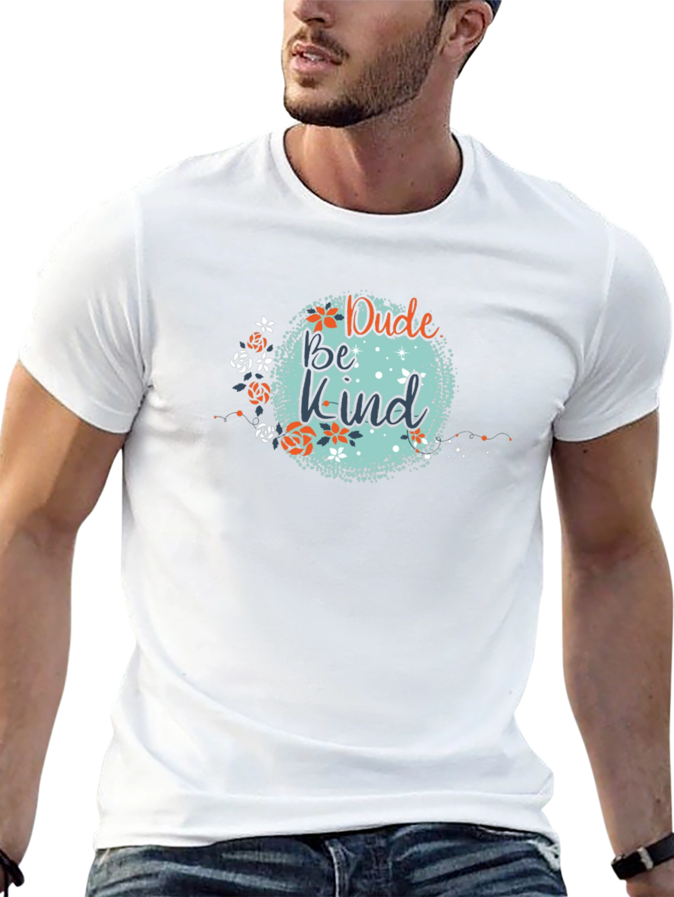 Dude Be Kind Graphic Tee - Black Cotton T-Shirt