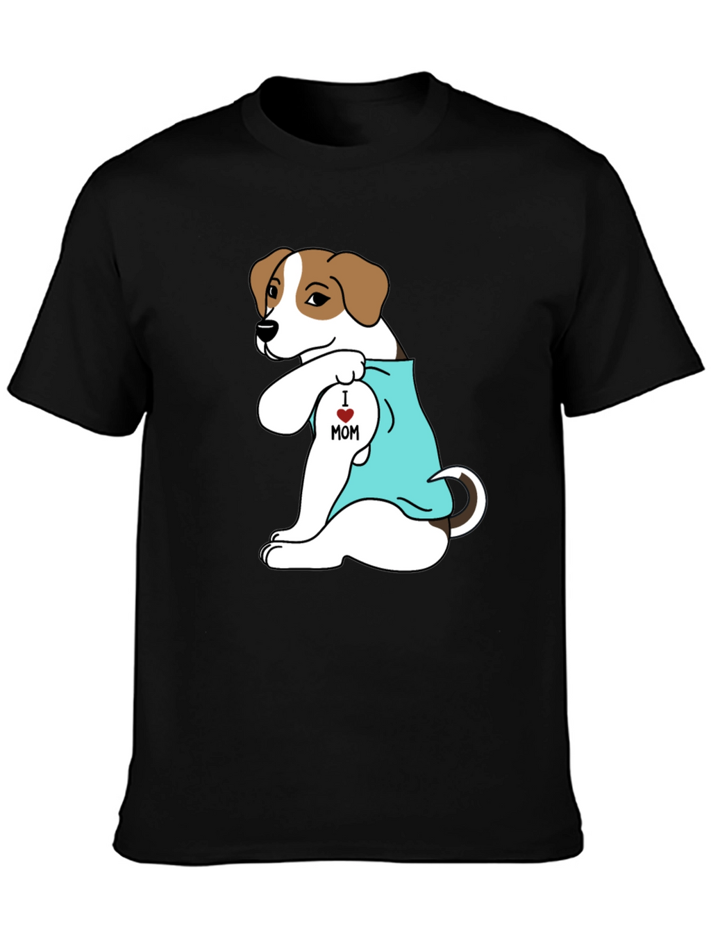 Dog Mom Tattoo T-Shirt - Black Cotton Tee