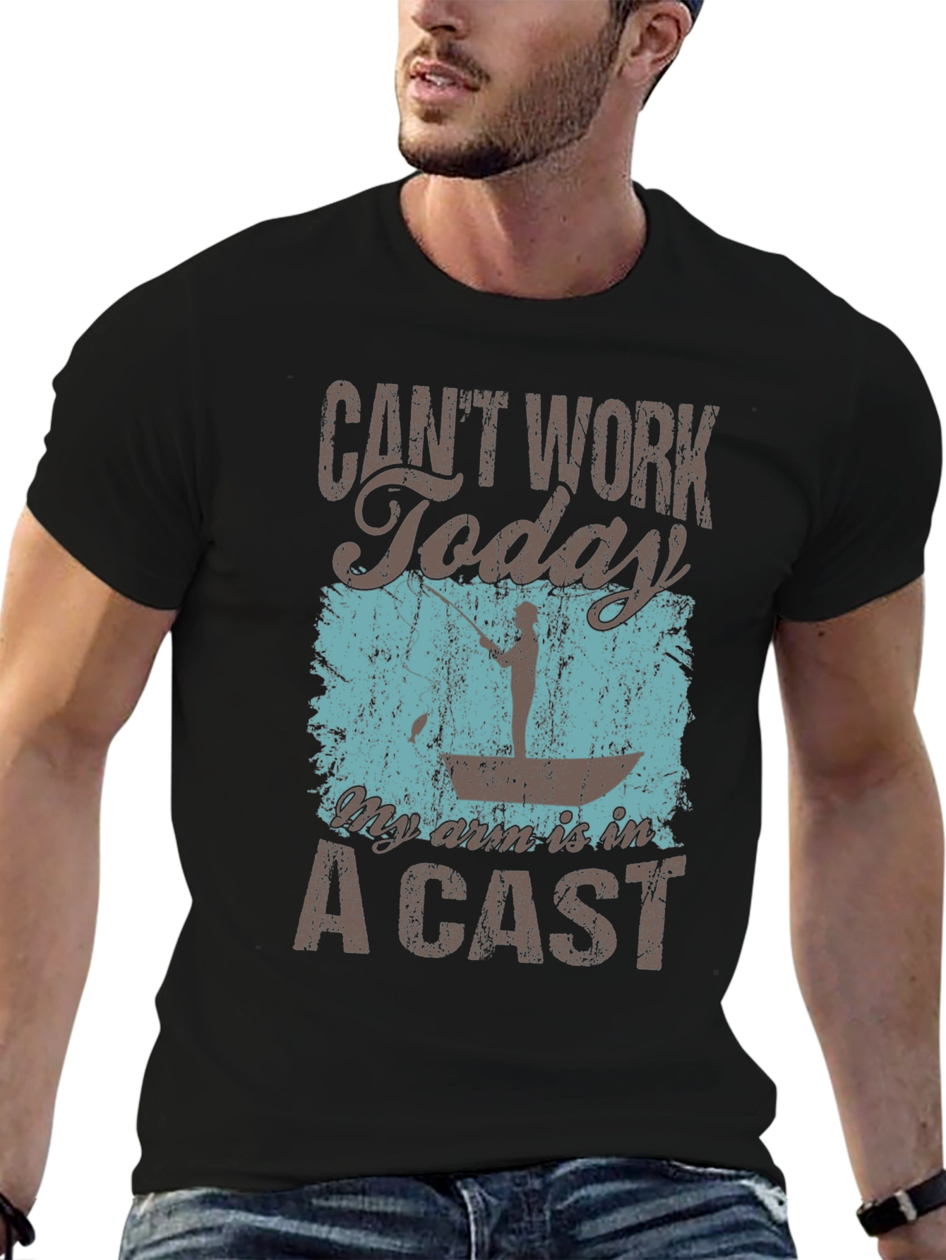 Funny Fishing T-Shirt: Cant Work Today