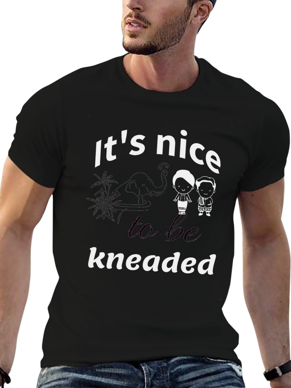 Its Nice to be Kneaded Black T-Shirt