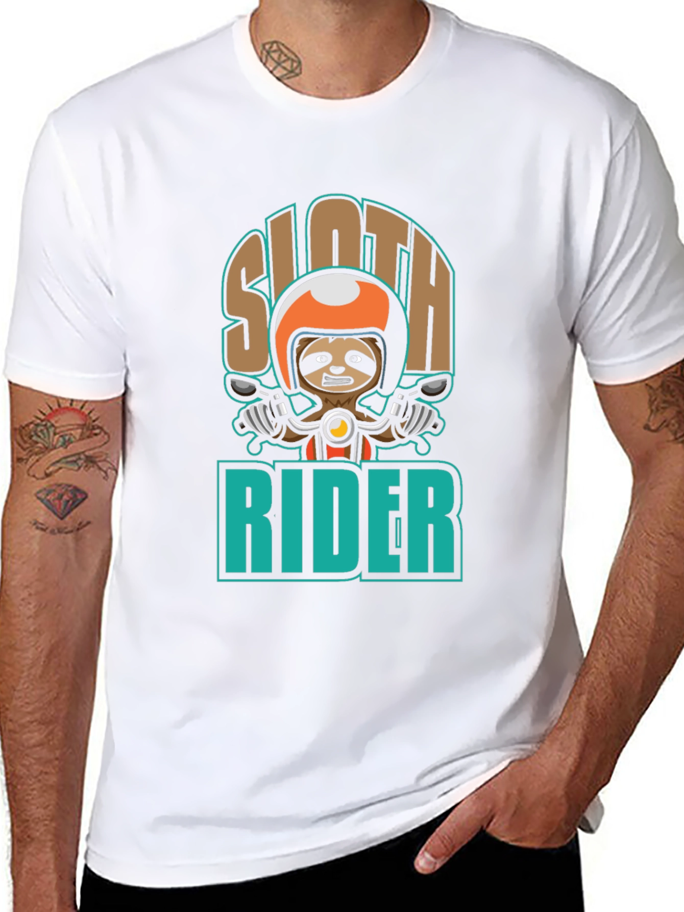 Sloth Rider T-Shirt - Cool Graphic Tee