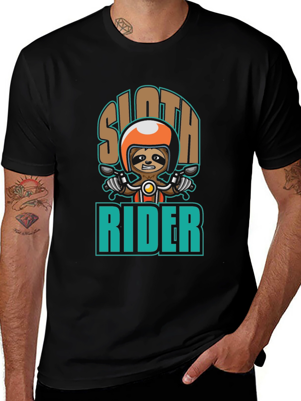 Sloth Rider T-Shirt - Cool Graphic Tee