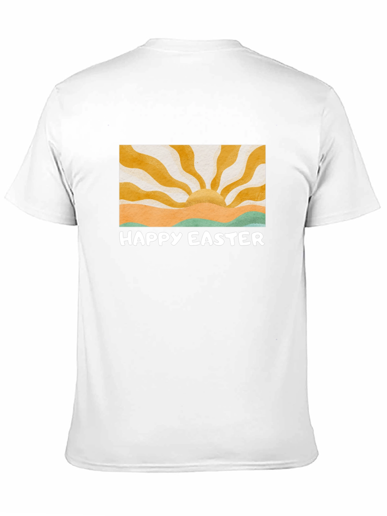 Happy Easter Graphic Tee - Retro Sunrise Design