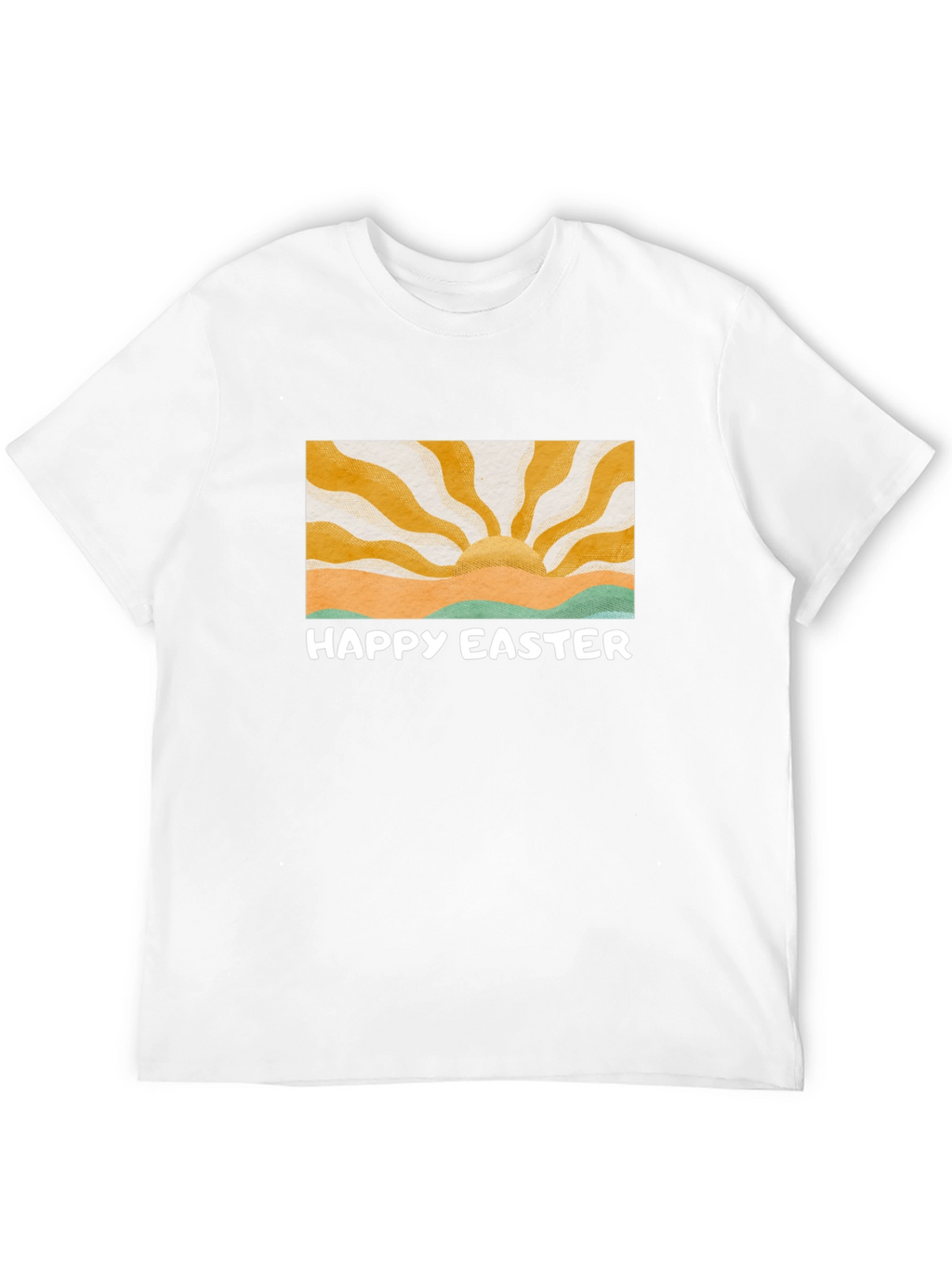 Happy Easter Graphic Tee - Retro Sunrise Design