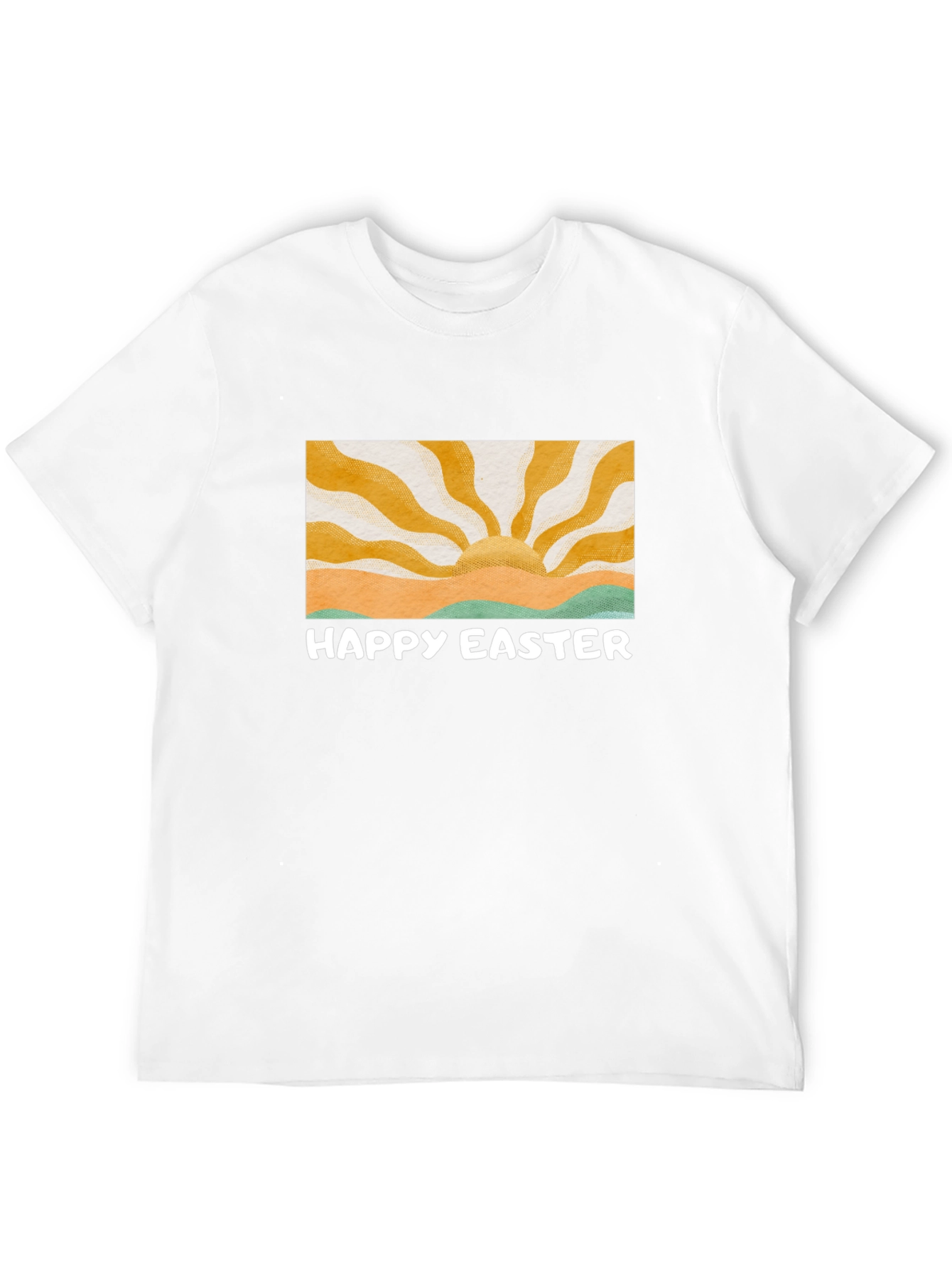 Happy Easter Graphic Tee - Retro Sunrise Design