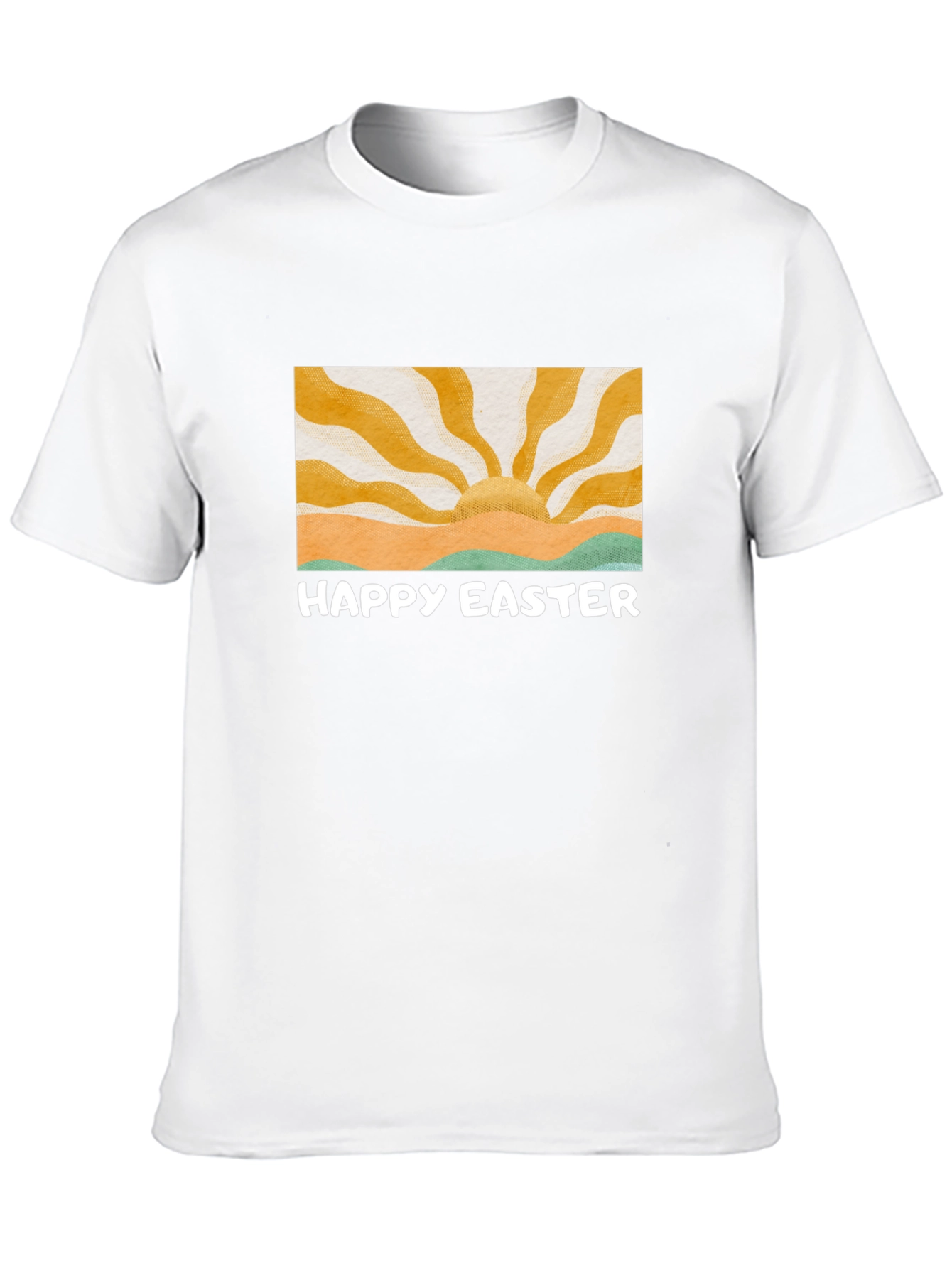 Happy Easter Graphic Tee - Retro Sunrise Design