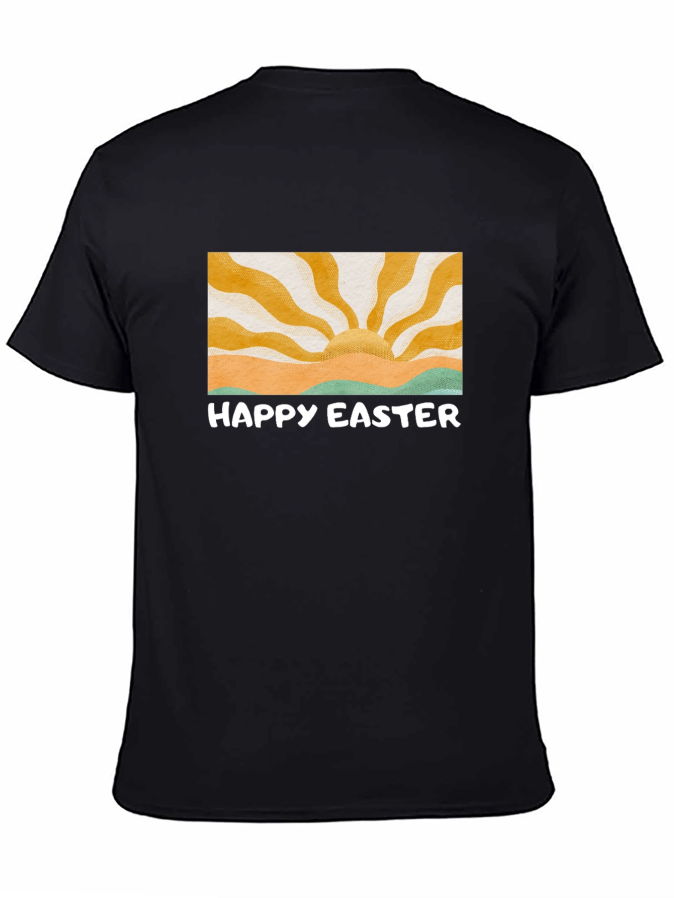 Happy Easter Graphic Tee - Retro Sunrise Design
