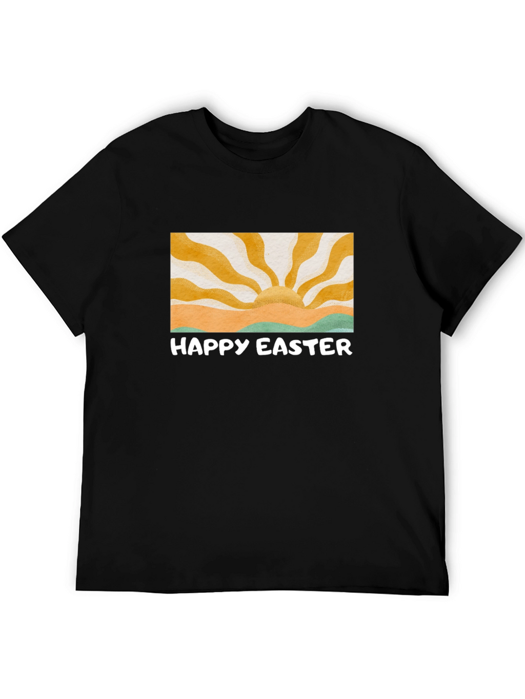 Happy Easter Graphic Tee - Retro Sunrise Design