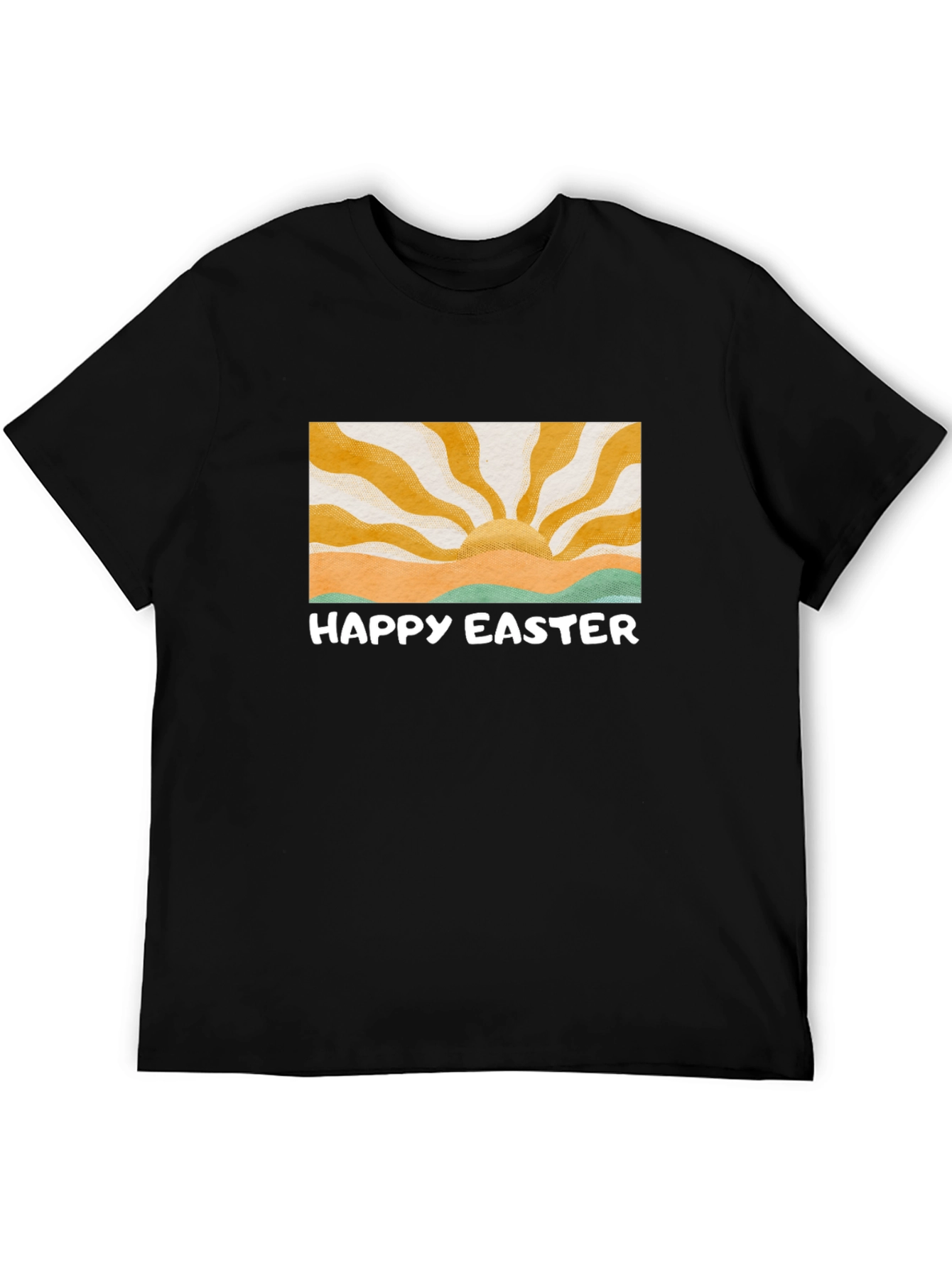 Happy Easter Graphic Tee - Retro Sunrise Design