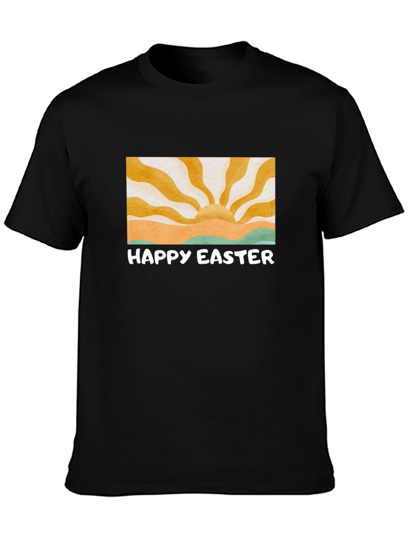 Happy Easter Graphic Tee - Retro Sunrise Design