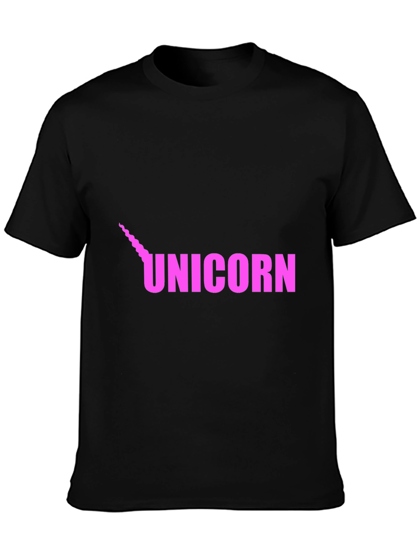 Unicorn Graphic Tee - Pink on Black