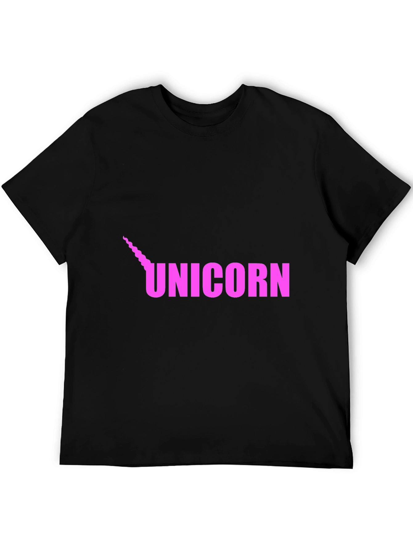 Unicorn Graphic Tee - Pink on Black