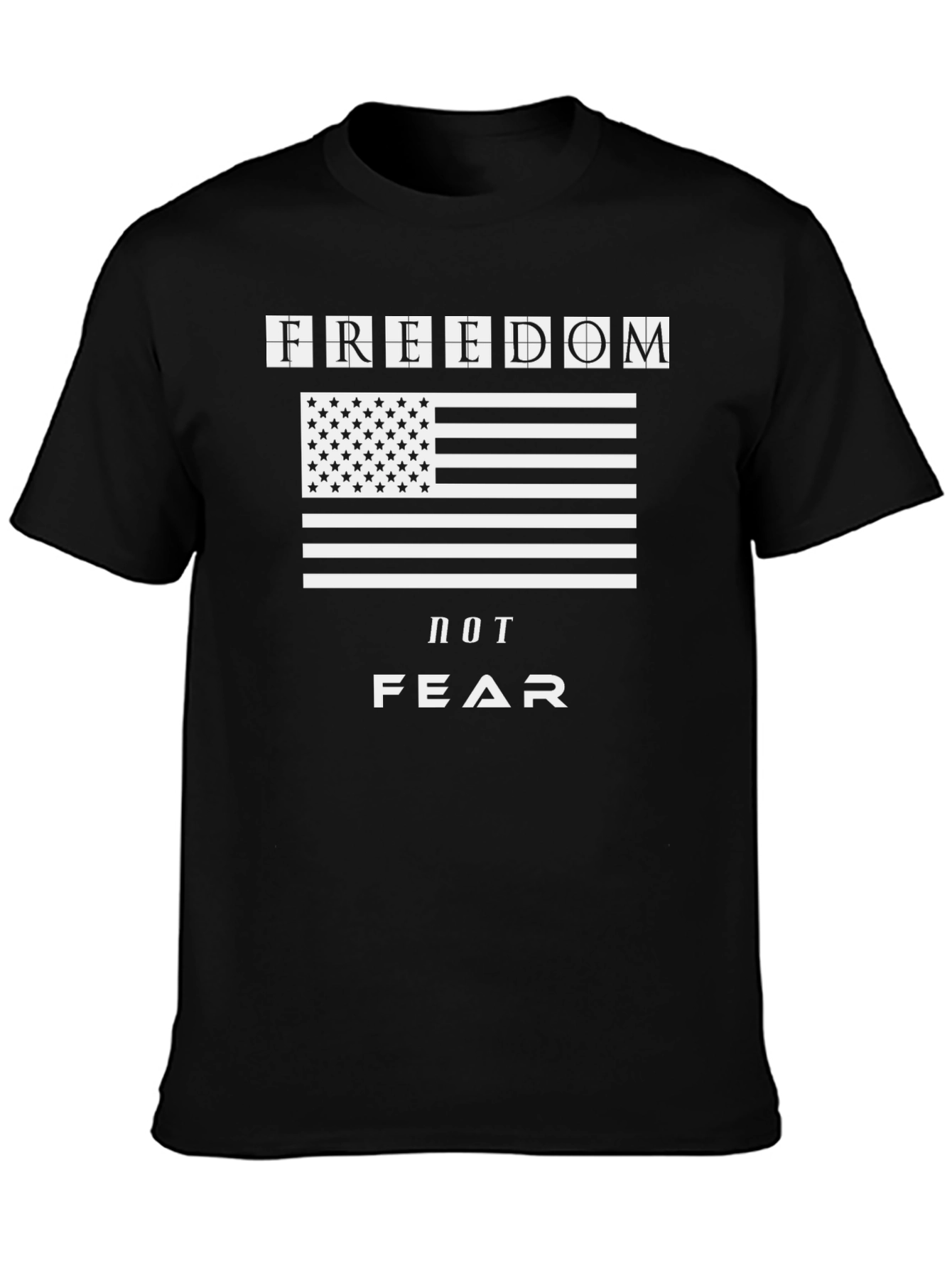 Freedom Not Fear American Flag Graphic T-Shirt