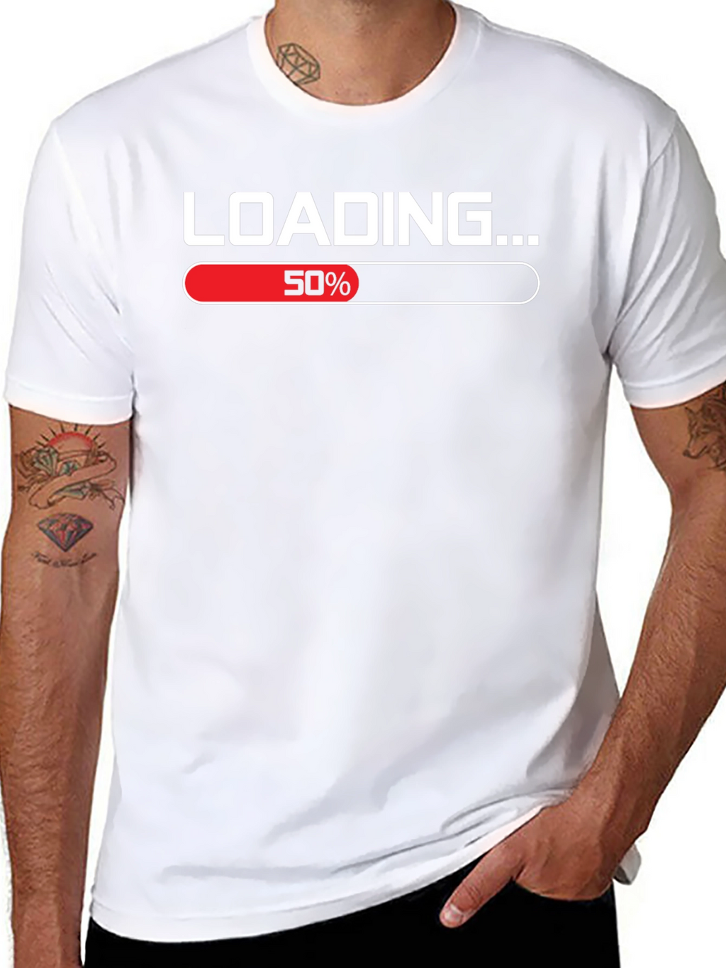 Loading 50% T-Shirt Funny Graphic Tee