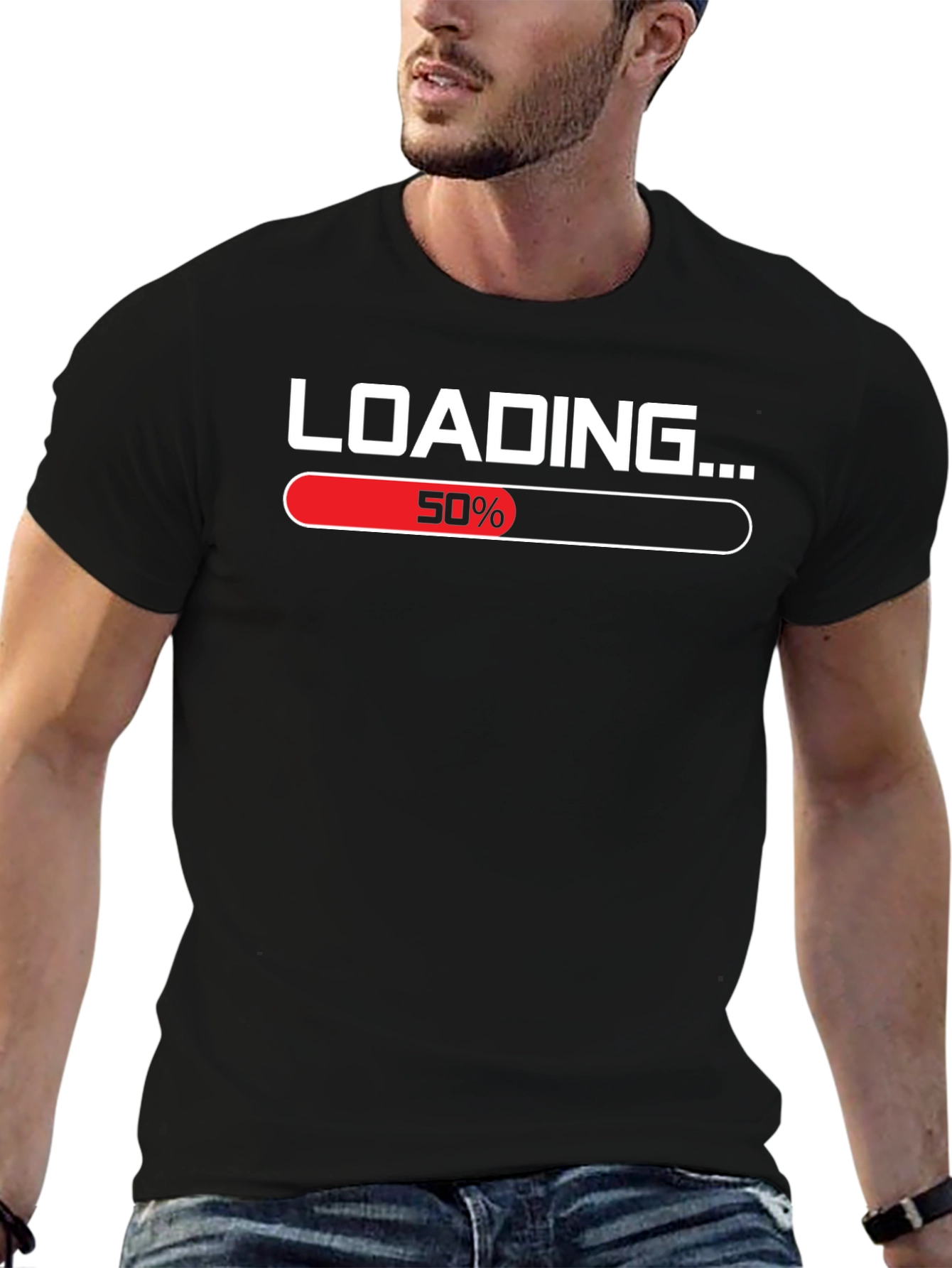 Loading 50% T-Shirt Funny Graphic Tee