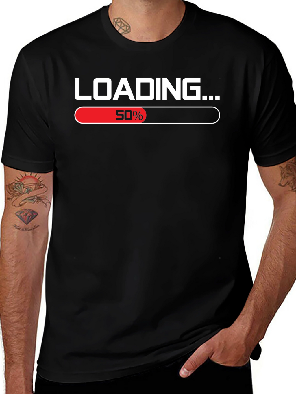 Loading 50% T-Shirt Funny Graphic Tee