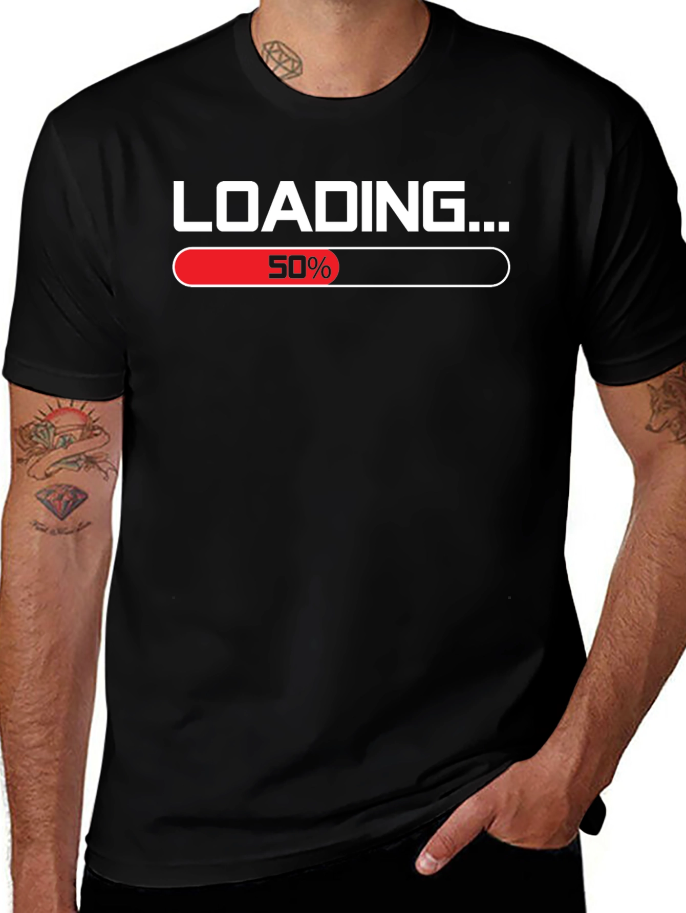 Loading 50% T-Shirt Funny Graphic Tee