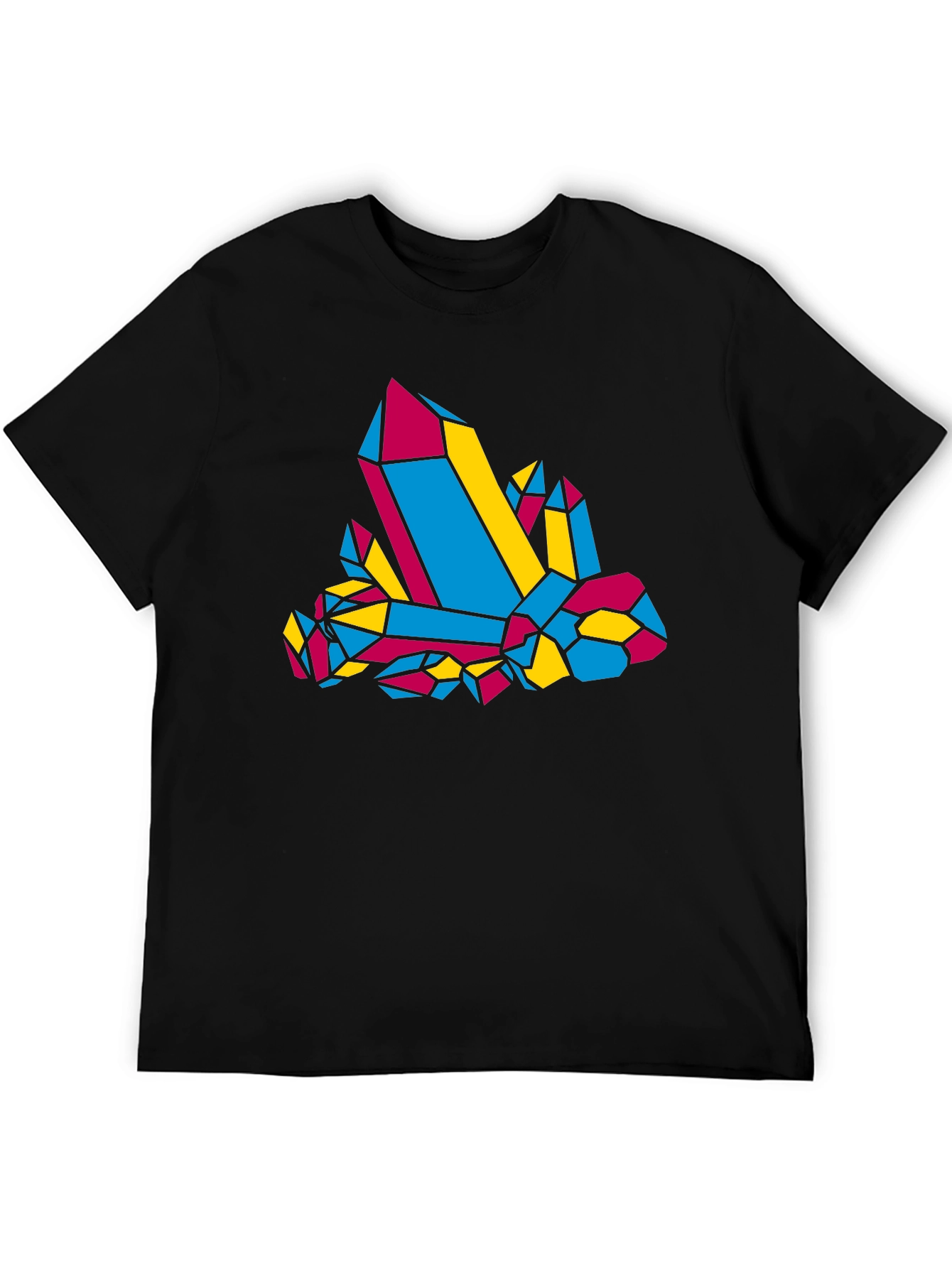Geometric Crystal Graphic Tee - Black