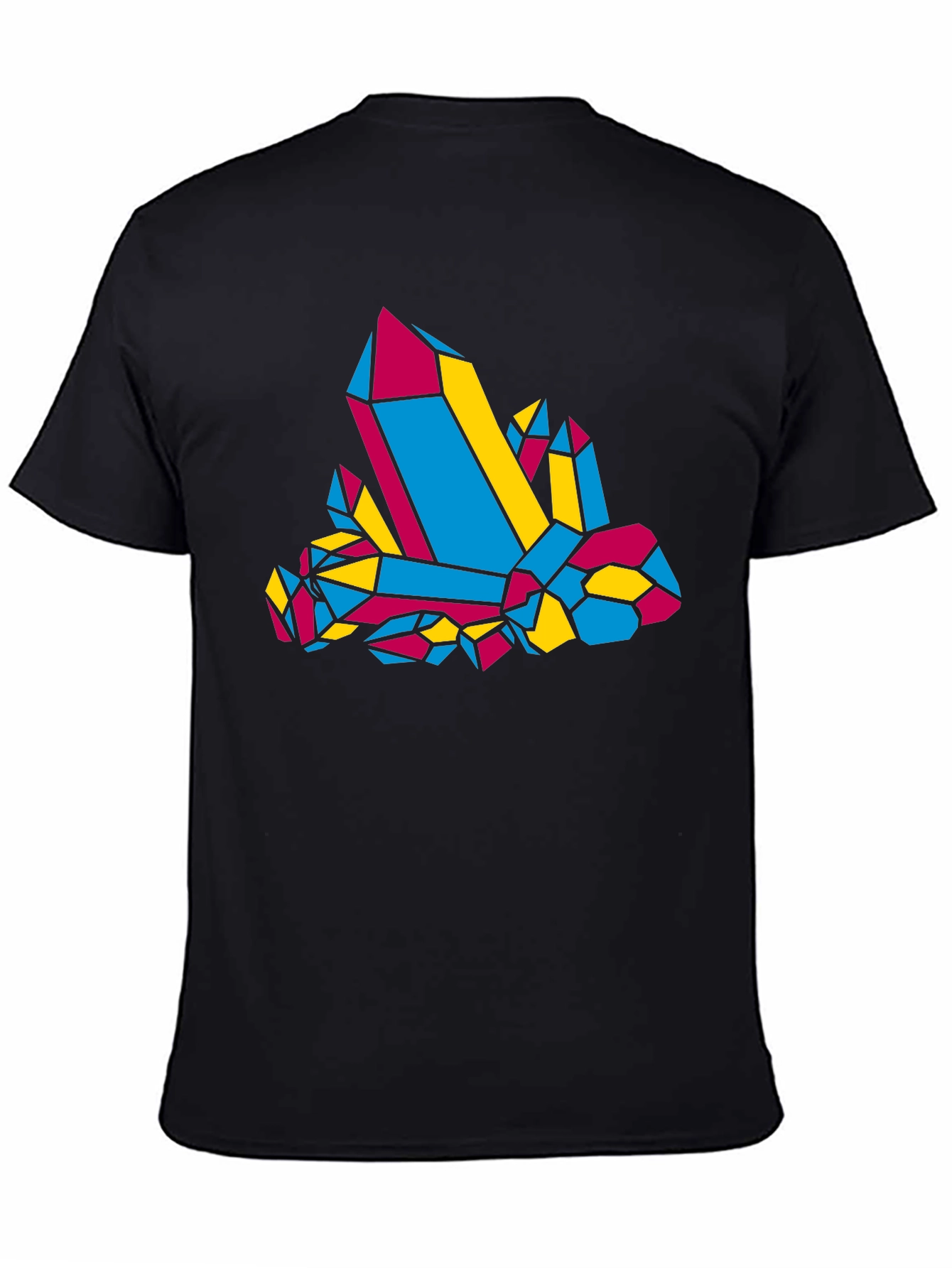 Geometric Crystal Graphic Tee - Black