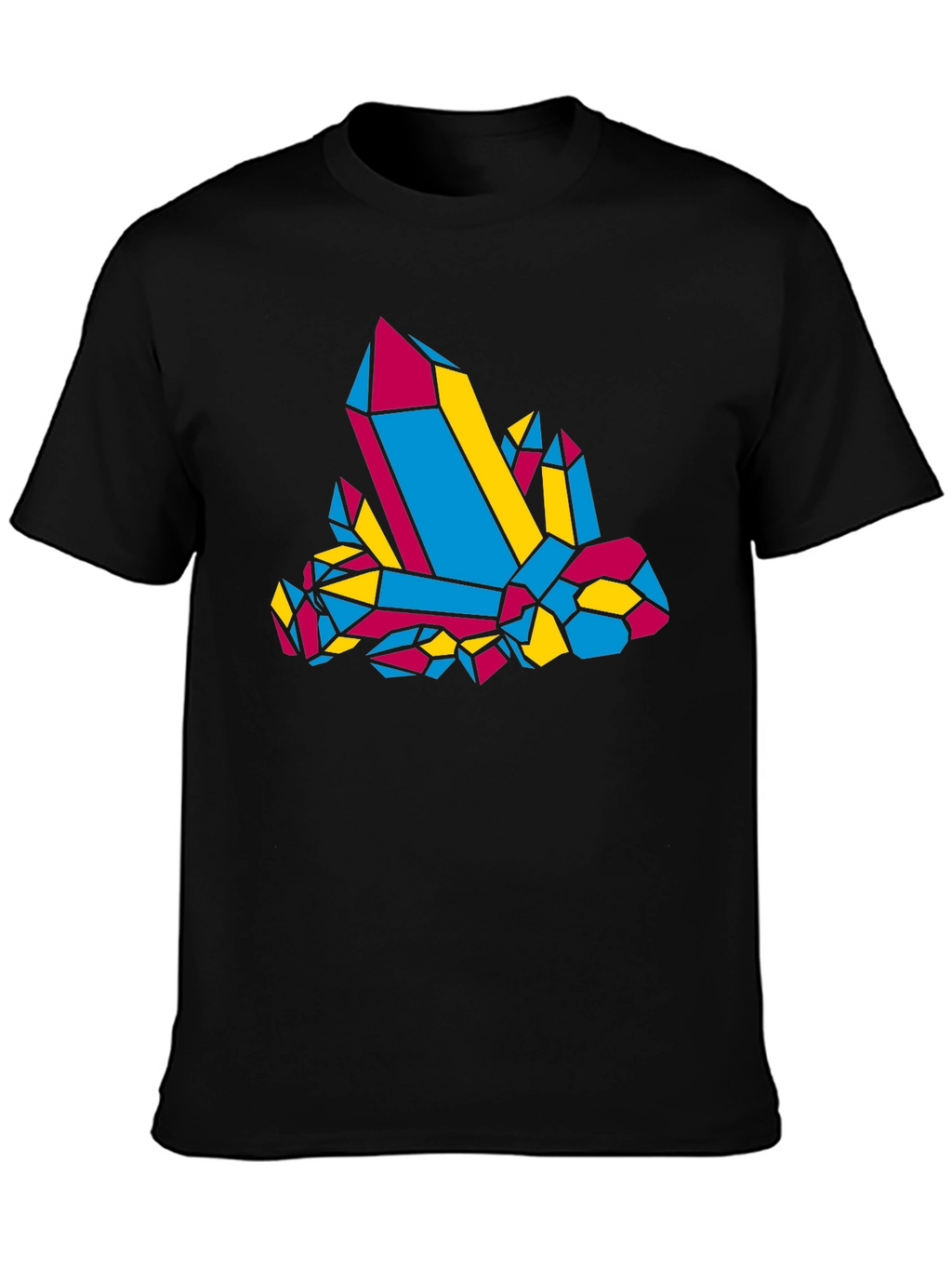 Geometric Crystal Graphic Tee - Black