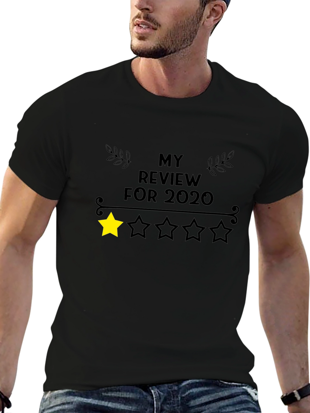 2020 One Star Review T-Shirt - Black Cotton Tee
