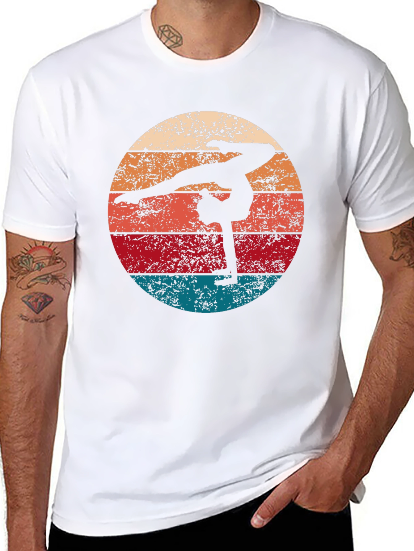 Retro Gymnast Silhouette Graphic T-Shirt