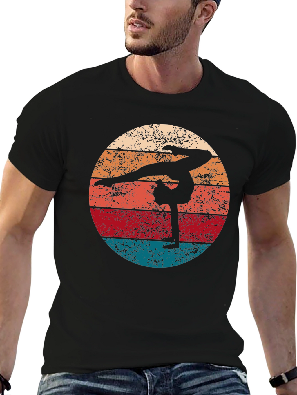 Retro Gymnast Silhouette Graphic T-Shirt