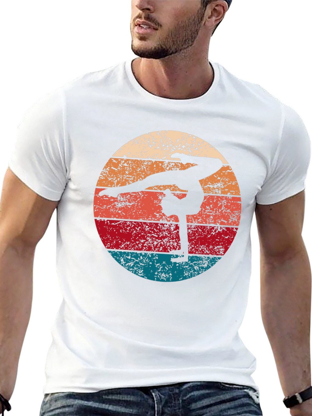 Retro Gymnast Silhouette Graphic T-Shirt