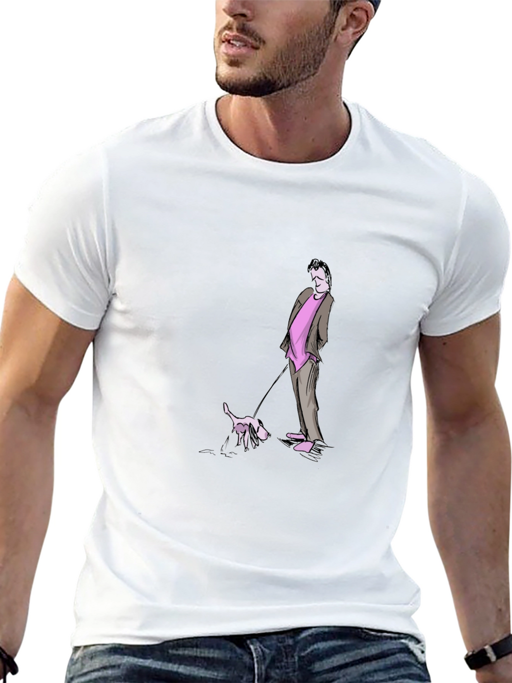 Stylish Black Tee with Cartoon Graphic