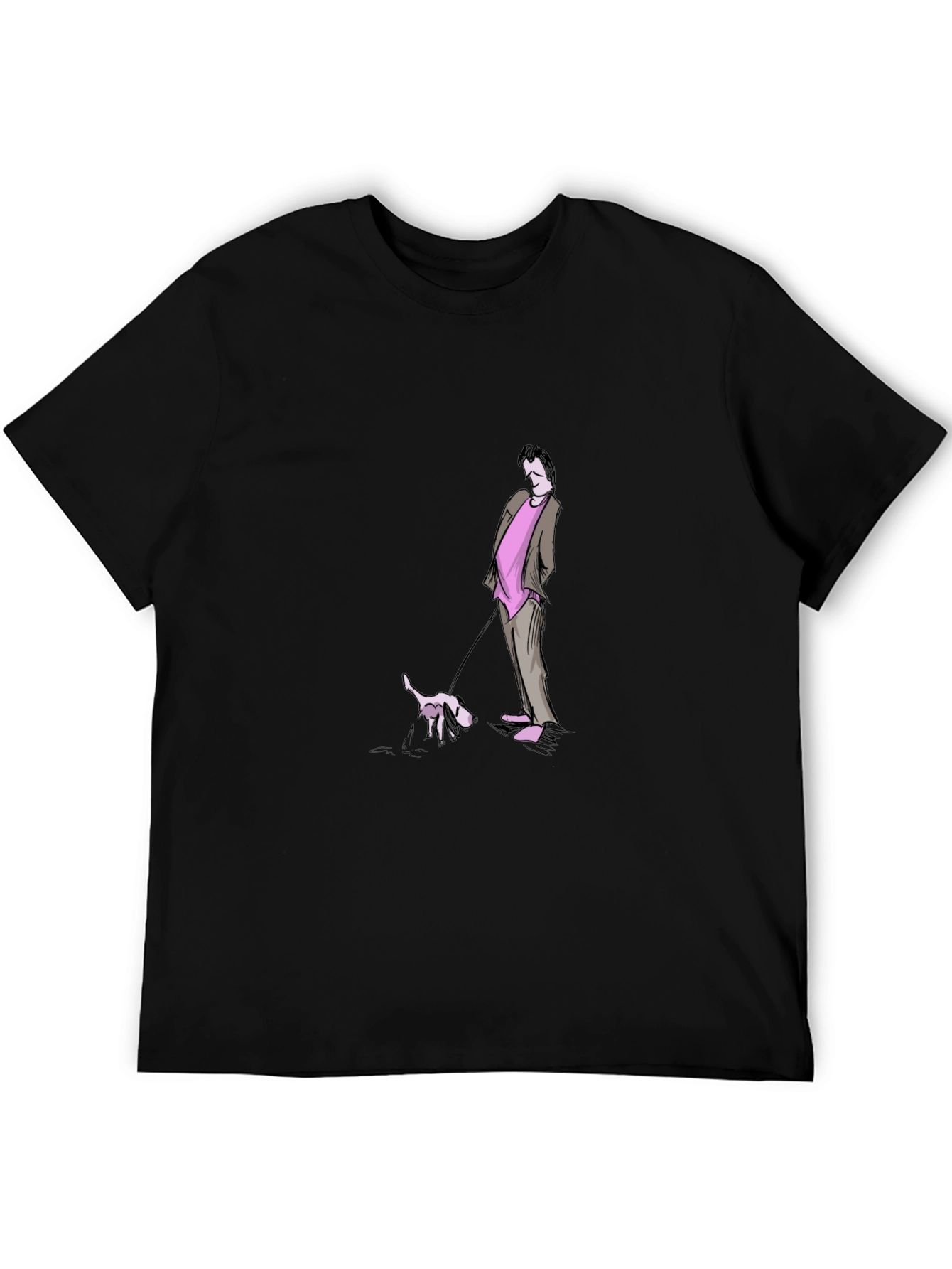 Stylish Black Tee with Cartoon Graphic