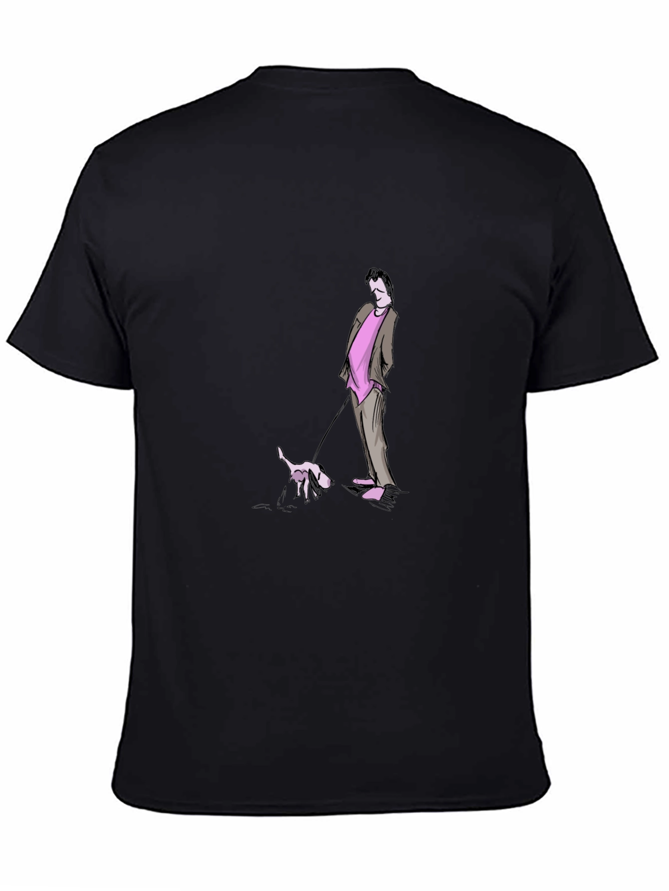 Stylish Black Tee with Cartoon Graphic