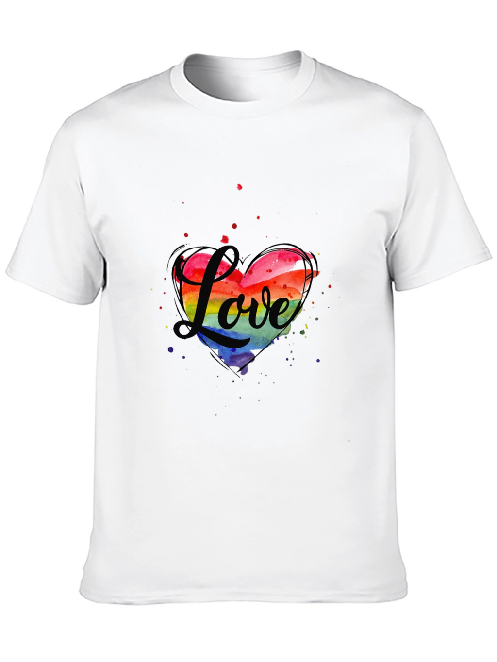 Love Heart LGBTQ Pride T-Shirt - Black