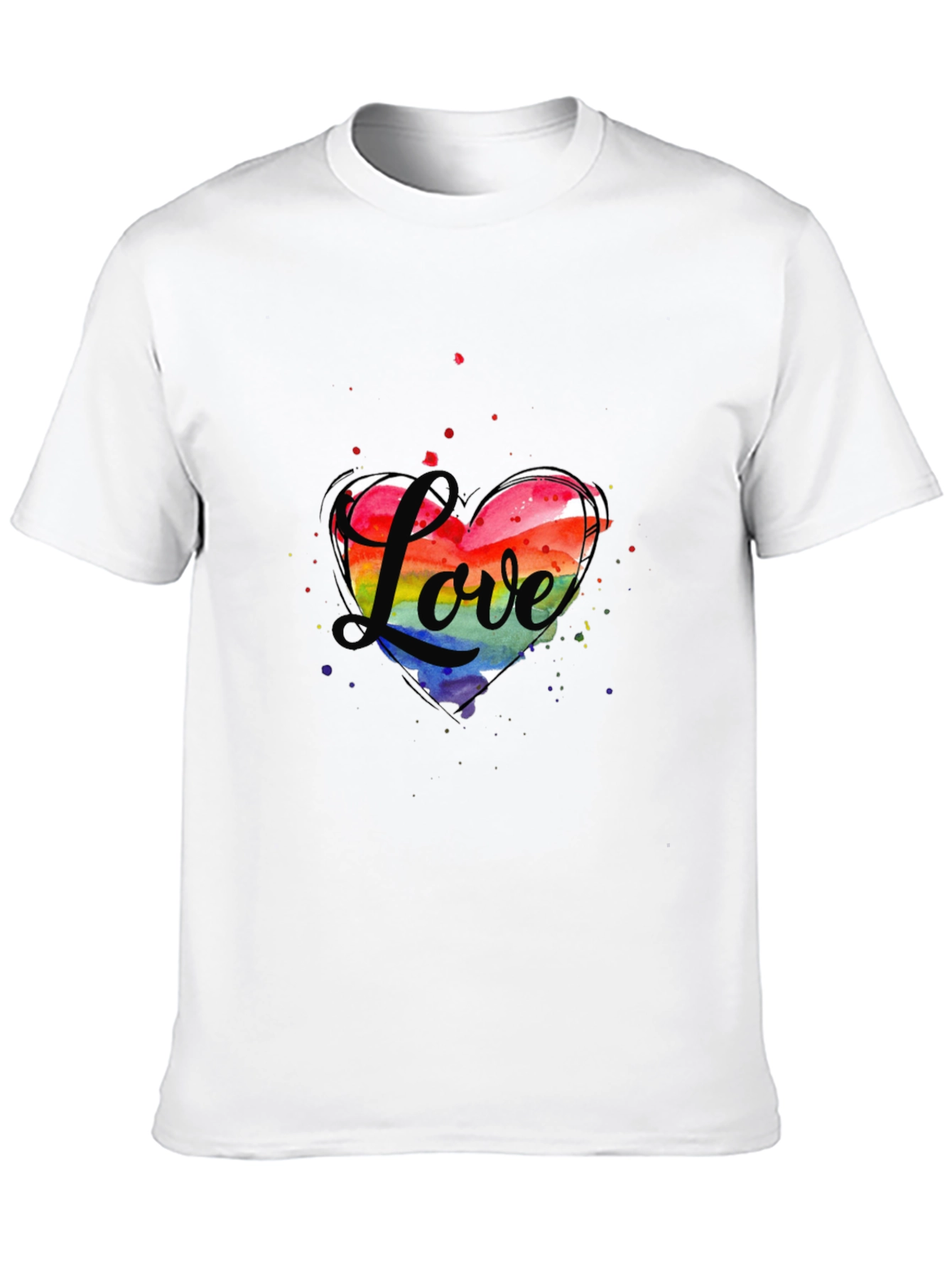 Love Heart LGBTQ Pride T-Shirt - Black