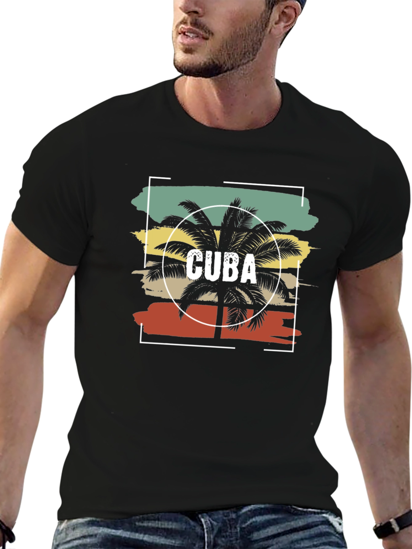 Cuba Palm Tree T-Shirt - Retro Style