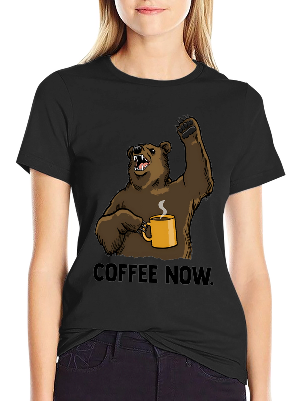 Coffee Now Bear Graphic T-Shirt