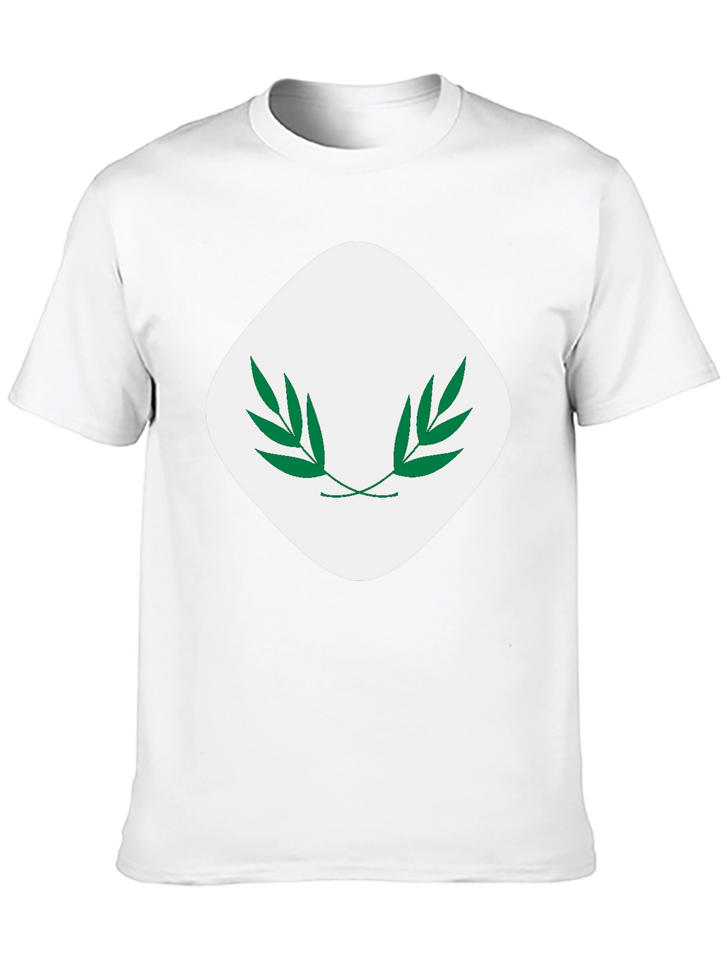 Modern Black T-Shirt with Leaf Emblem