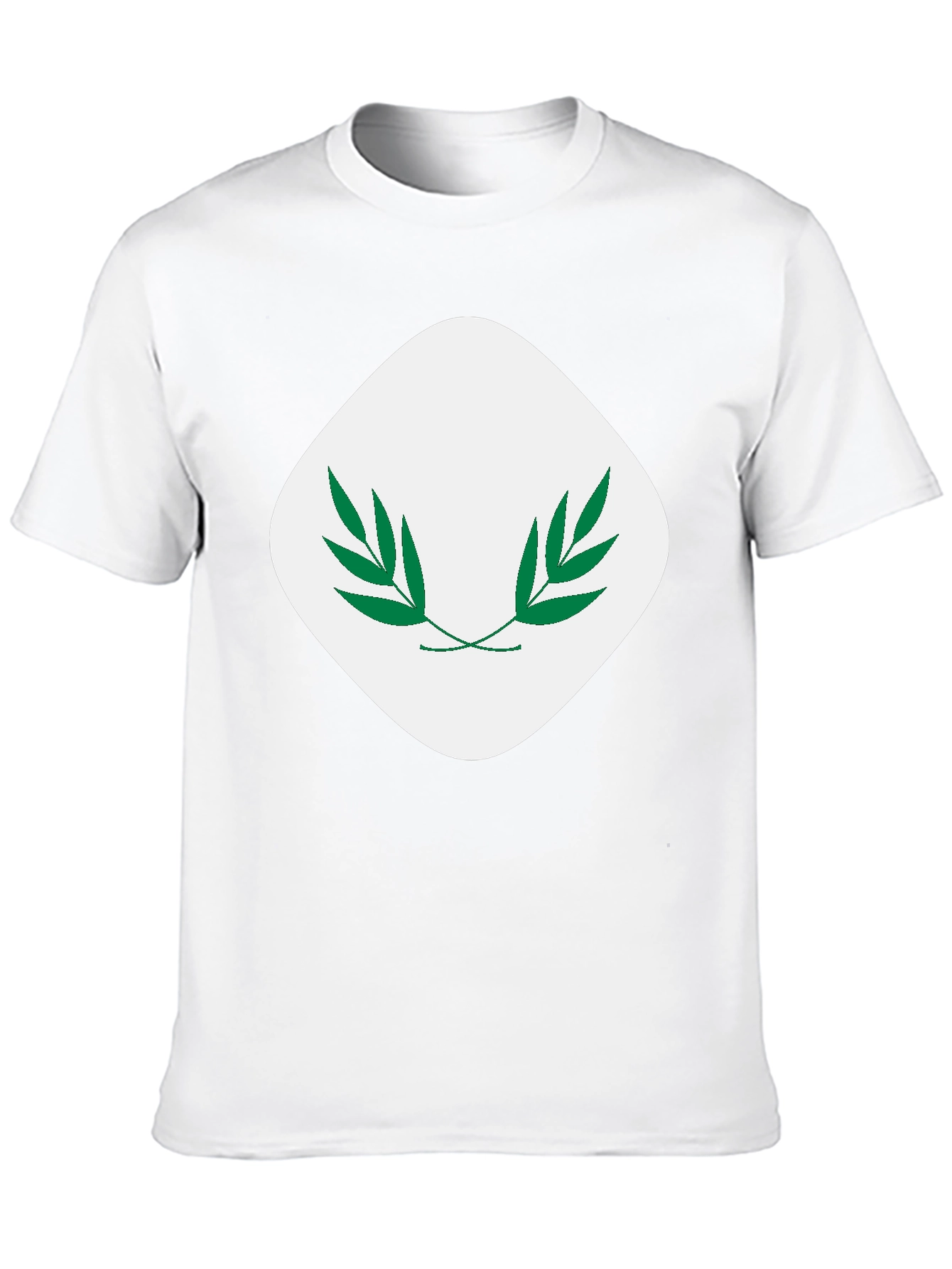 Modern Black T-Shirt with Leaf Emblem