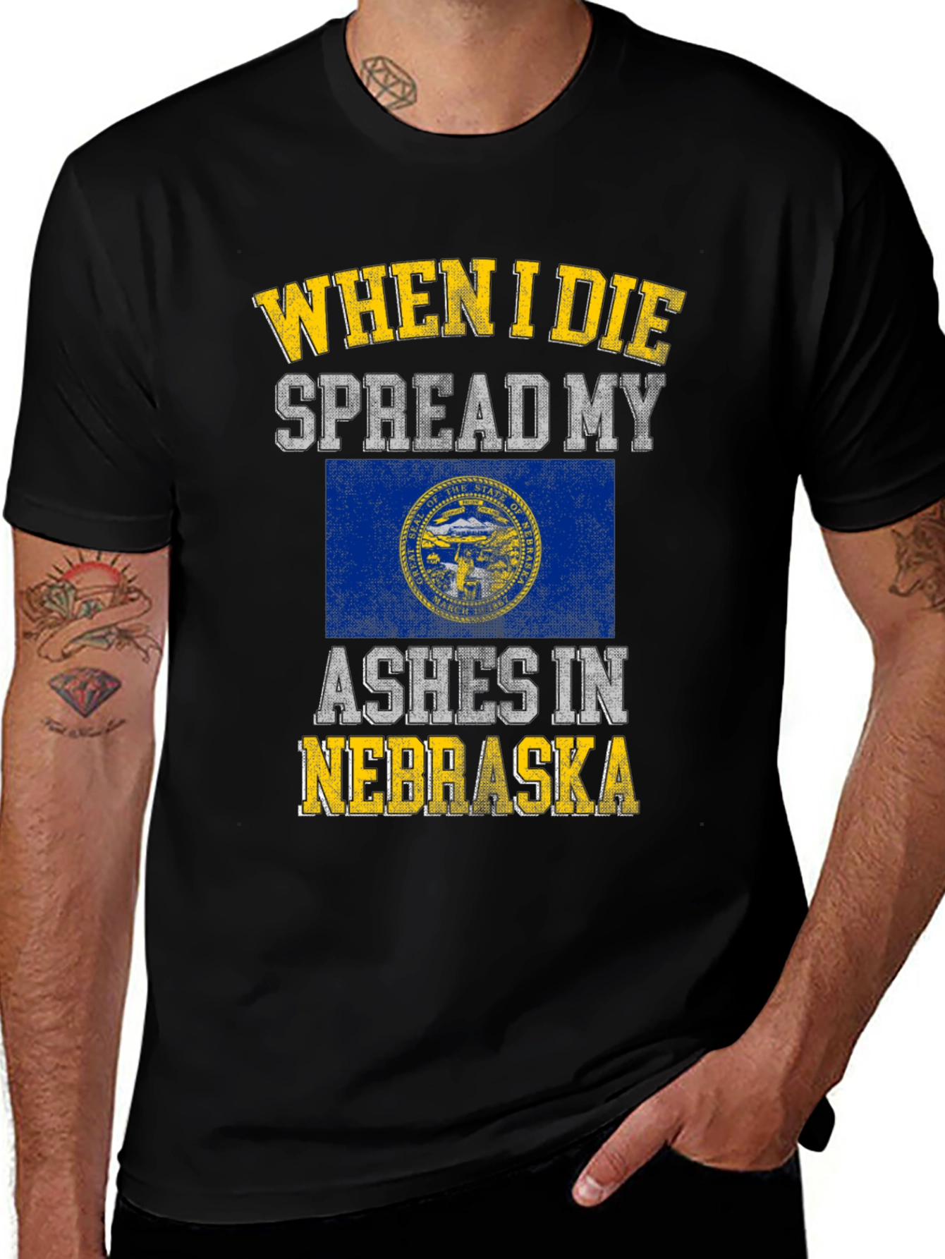 Nebraska Ashes Mens Black T-Shirt